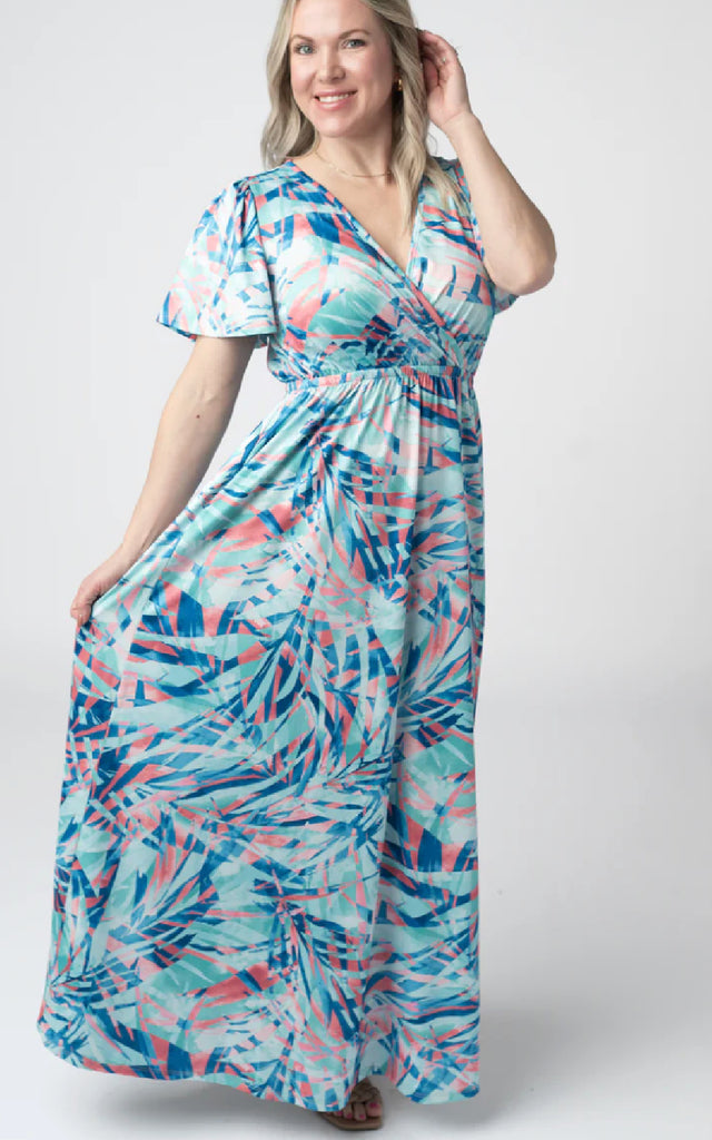 aqua flutter maxi dress Women's Maxi Dress