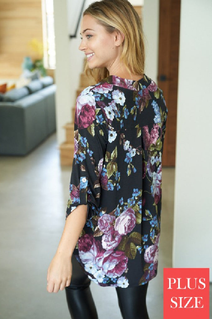Women's Floral 3/4 Sleeve Shirt